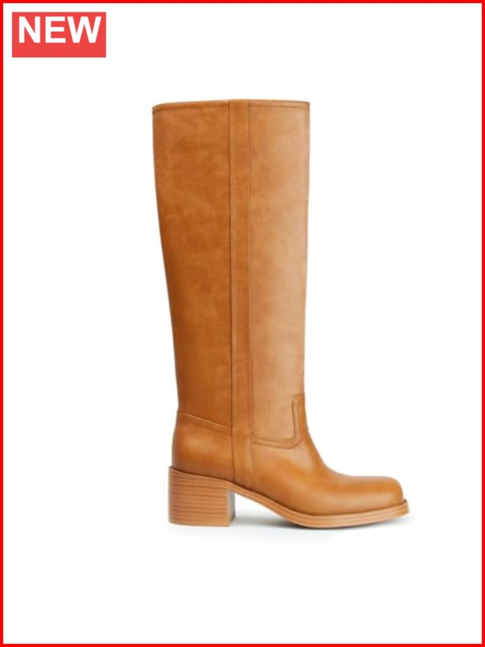 Faux Leather Knee High Boots Square Toe Chunky Block Heel Pull On Wide Calf